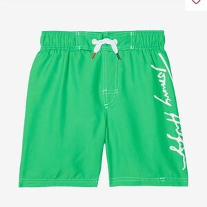 NWT Tommy Hilfiger Boys Tommy Script Swim Trunks with‎ Liner Preppy Classic